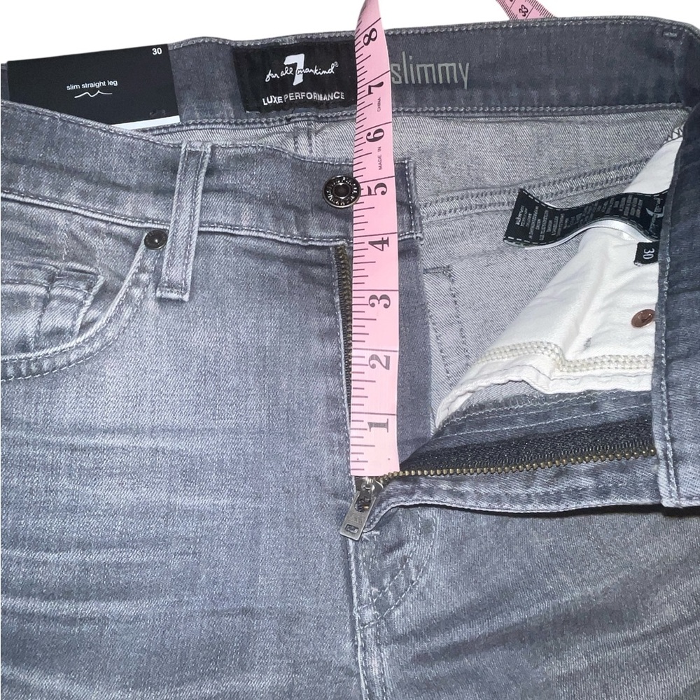 7 For All Mankind Jeans Slim Straight Leg Gray Size 30 NWT - Picture 13 of 17